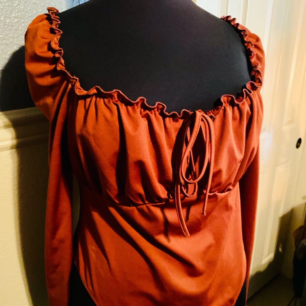 SOLD NWOT Plus Size Long Sleeve Burnt Orange Onsie